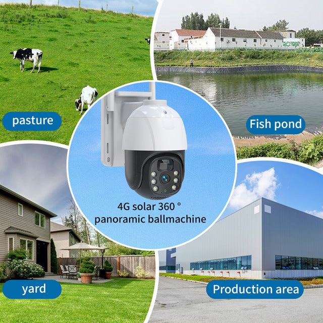 📍⏰50% off Solar-powered 360° surveillance camera with no blind spots, featuring ultra-HD full-color night vision, remote smartphone monitoring, and waterproof outdoor design.