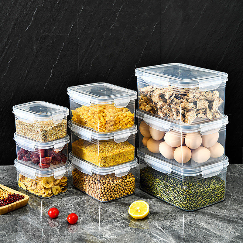 ❣️Plastic Refrigerator Storage Box with Lid – Draining Container for Fruits and Vegetables (Freezer-Safe)