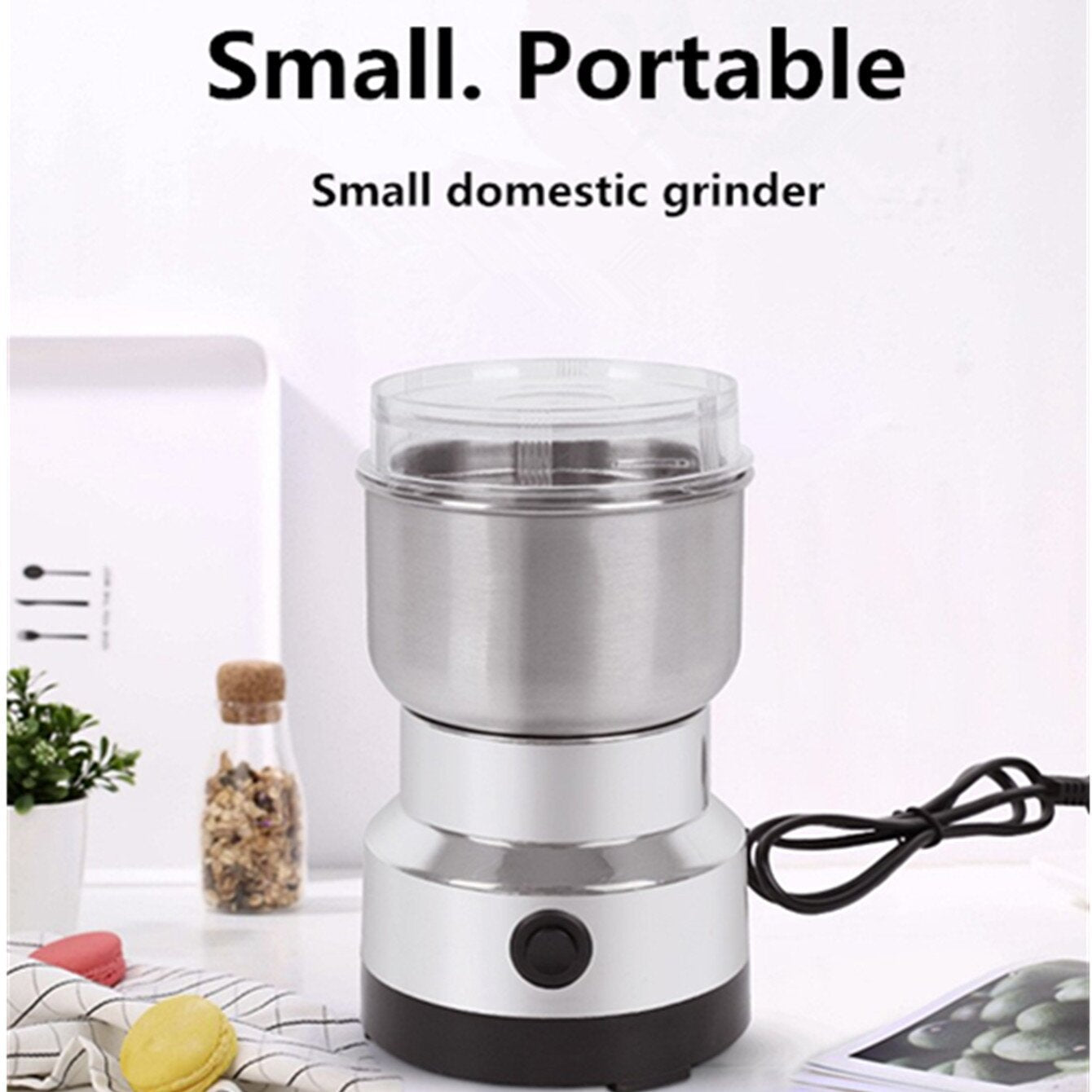 🥜Upgraded 8-blade tip 🏅 High-speed stainless steel grain grinder