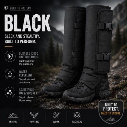 Protective Snake Guard Gaiters – Reinforced Lower-Leg Safety for Hiking, Hunting, Camping & Outdoor Work,  – 4 Durable Colors