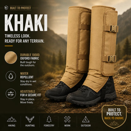 Protective Snake Guard Gaiters – Reinforced Lower-Leg Safety for Hiking, Hunting, Camping & Outdoor Work,  – 4 Durable Colors