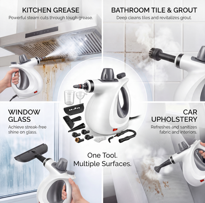 ⚡All-purpose steam cleaner—powerful performance—finish your housework in 10 minutes—restore the shine to your furniture and appliances in 5 minutes.