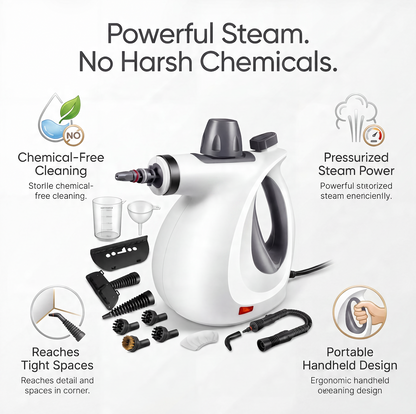 ⚡All-purpose steam cleaner—powerful performance—finish your housework in 10 minutes—restore the shine to your furniture and appliances in 5 minutes.