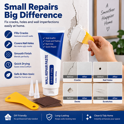 💕Buy 1 Get 1 Free🧱Waterproof Wall Repair Paste With Scraper & Sandpaper