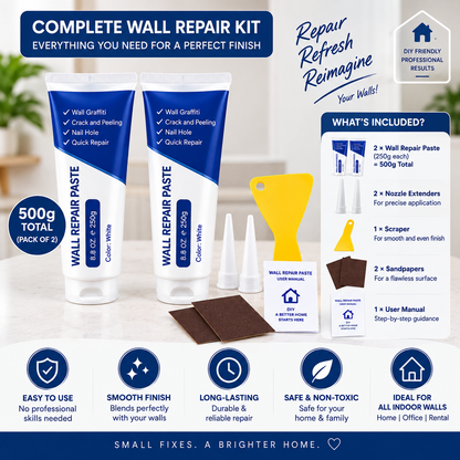 💕Buy 1 Get 1 Free🧱Waterproof Wall Repair Paste With Scraper & Sandpaper