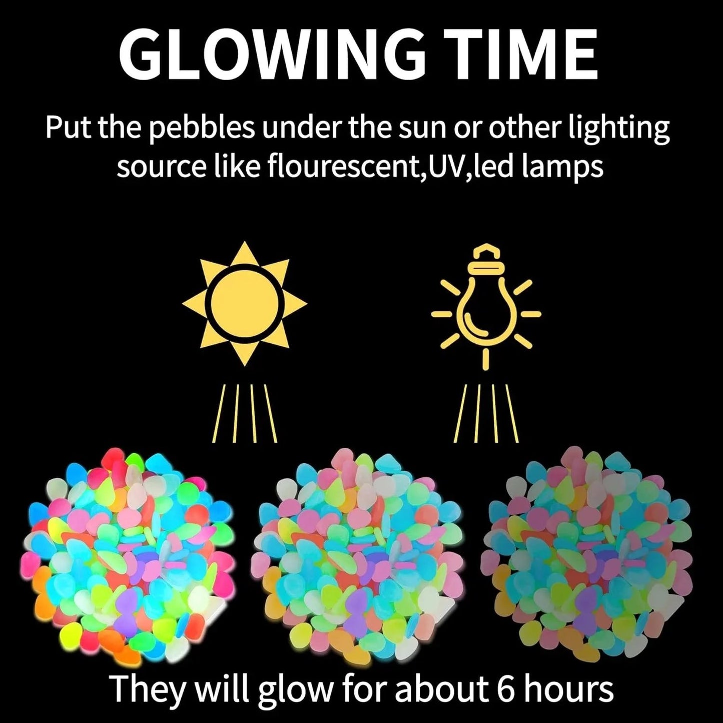 💥50%OFF💥🌈Colorful Glow-in-the-Dark Garden Stones
