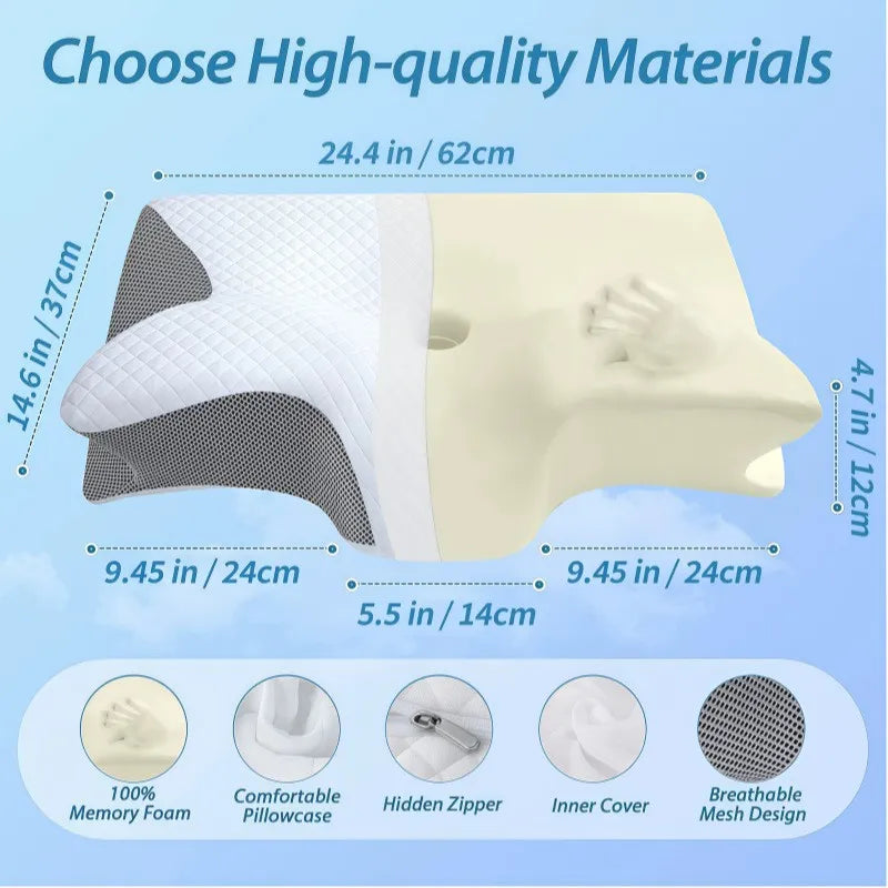 🦋Limited-time 50% discount Aura Rest Butterfly Memory Foam Neck Pillow 🛌 Ergonomic Butterfly Design, Soft Memory Foam for Travel & Sleep