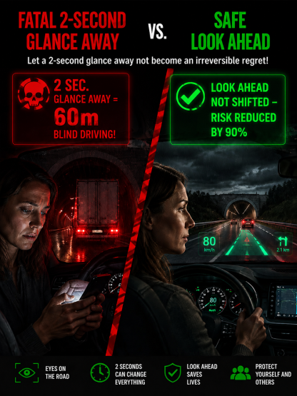 🚗 【Smart In-Car HUD Co-Pilot】Works on Sedans, SUVs, Pickups, RVs, and More!！