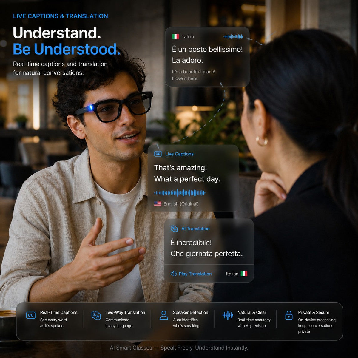 👓 50% off AI Smart Glasses | 4K POV Camera 🎥 | Live Multi-Language Translation 🌐 | AR Real-Time Navigation 🧭 Hands-Free Wearable Smart Glasses