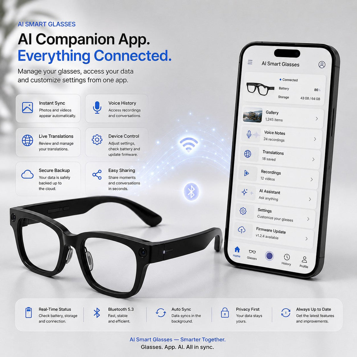 👓 50% off AI Smart Glasses | 4K POV Camera 🎥 | Live Multi-Language Translation 🌐 | AR Real-Time Navigation 🧭 Hands-Free Wearable Smart Glasses