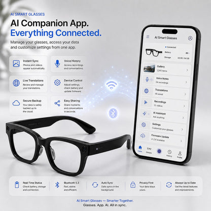 👓 50% off AI Smart Glasses | 4K POV Camera 🎥 | Live Multi-Language Translation 🌐 | AR Real-Time Navigation 🧭 Hands-Free Wearable Smart Glasses