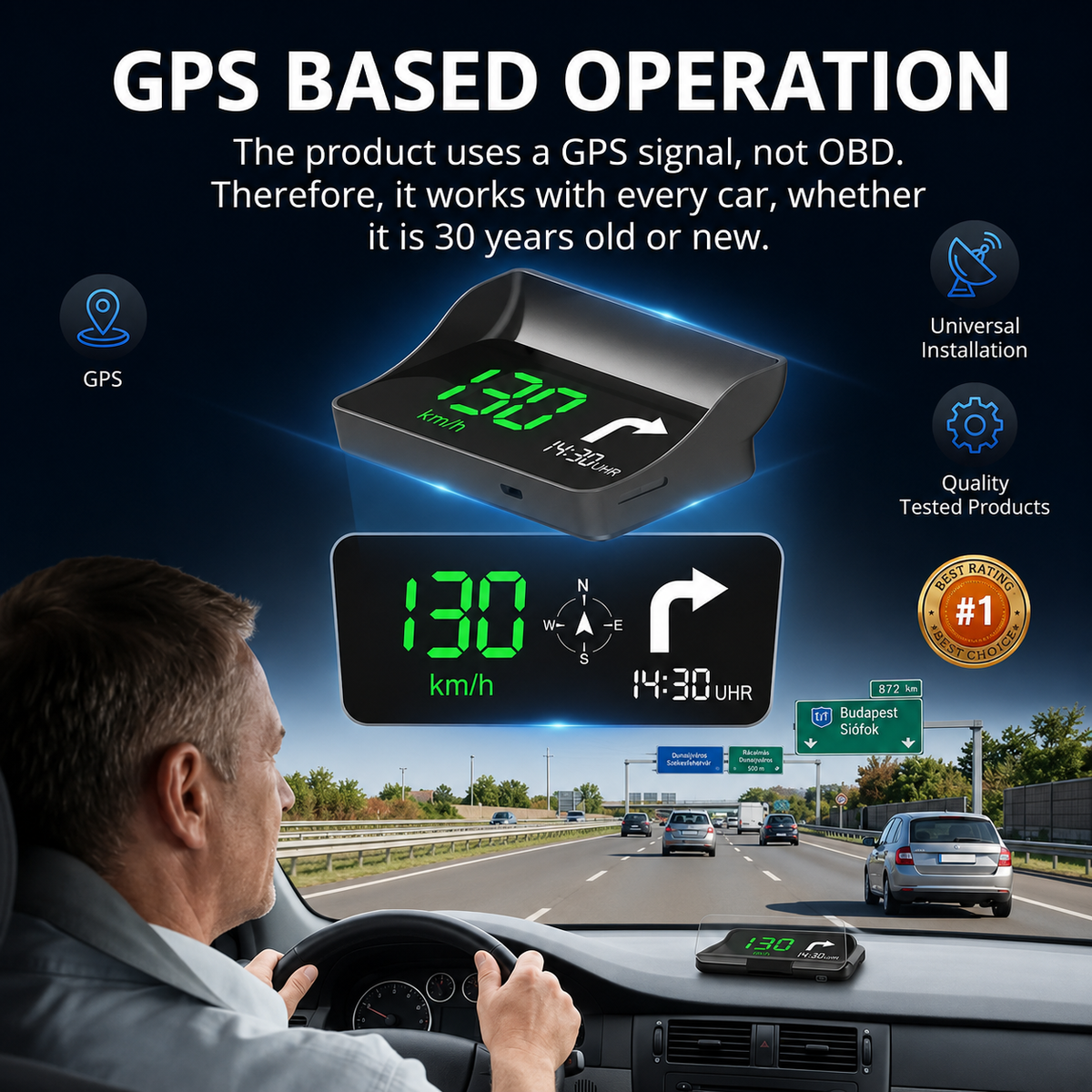 🚗 Half-price offer for the first 50 customers 🔥 Car Head-Up Display (HUD) GPS Digital Speedometer