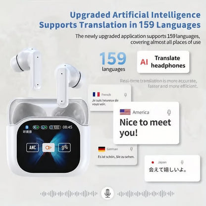 🎁🔥Wireless Bluetooth translation earbuds with LED display (compatible with iOS and Android devices)