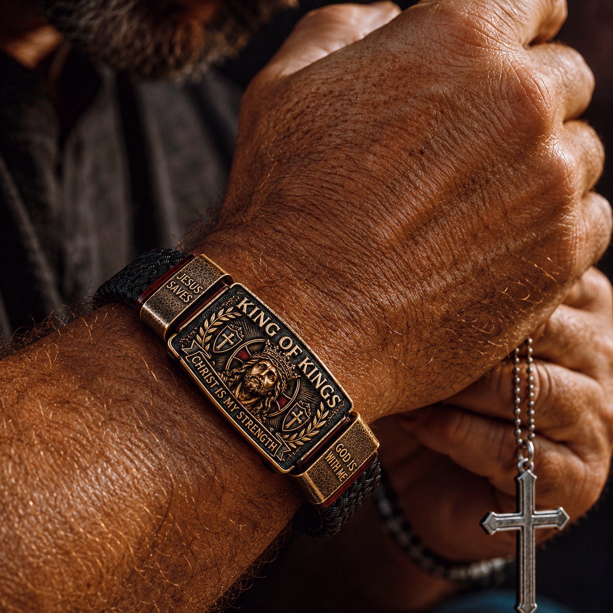 ✝️ King of Kings Faith Bracelet – Adjustable  Wristband Gift🔥