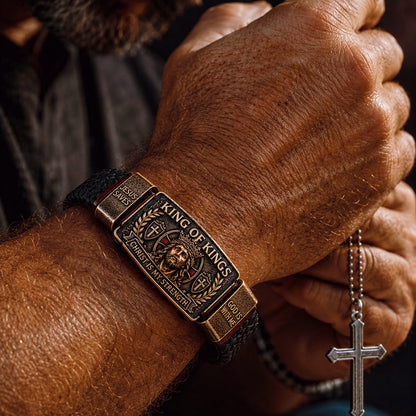 ✝️ King of Kings Faith Bracelet – Adjustable  Wristband Gift🔥
