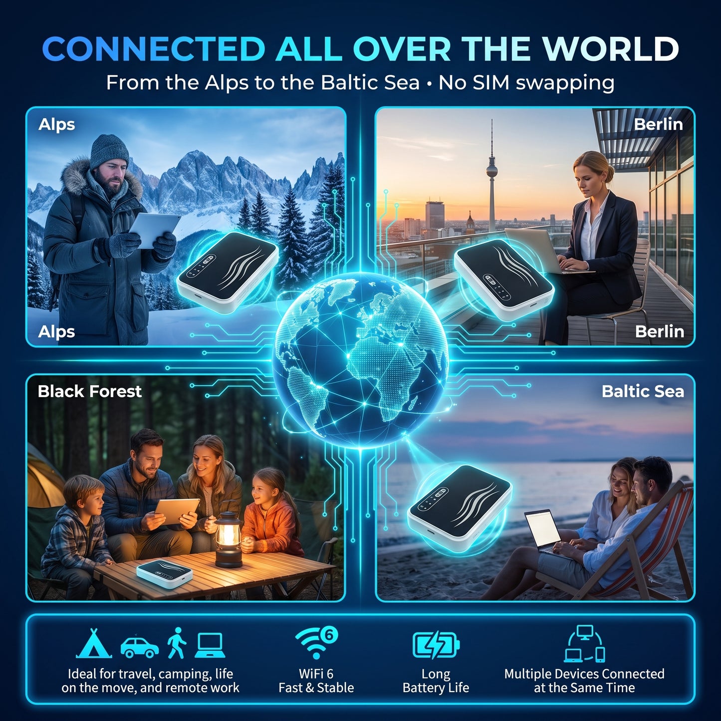 📶 Stay Connected Anywhere – Pocket‑sized WiFi for Travel, Work & Daily Life.