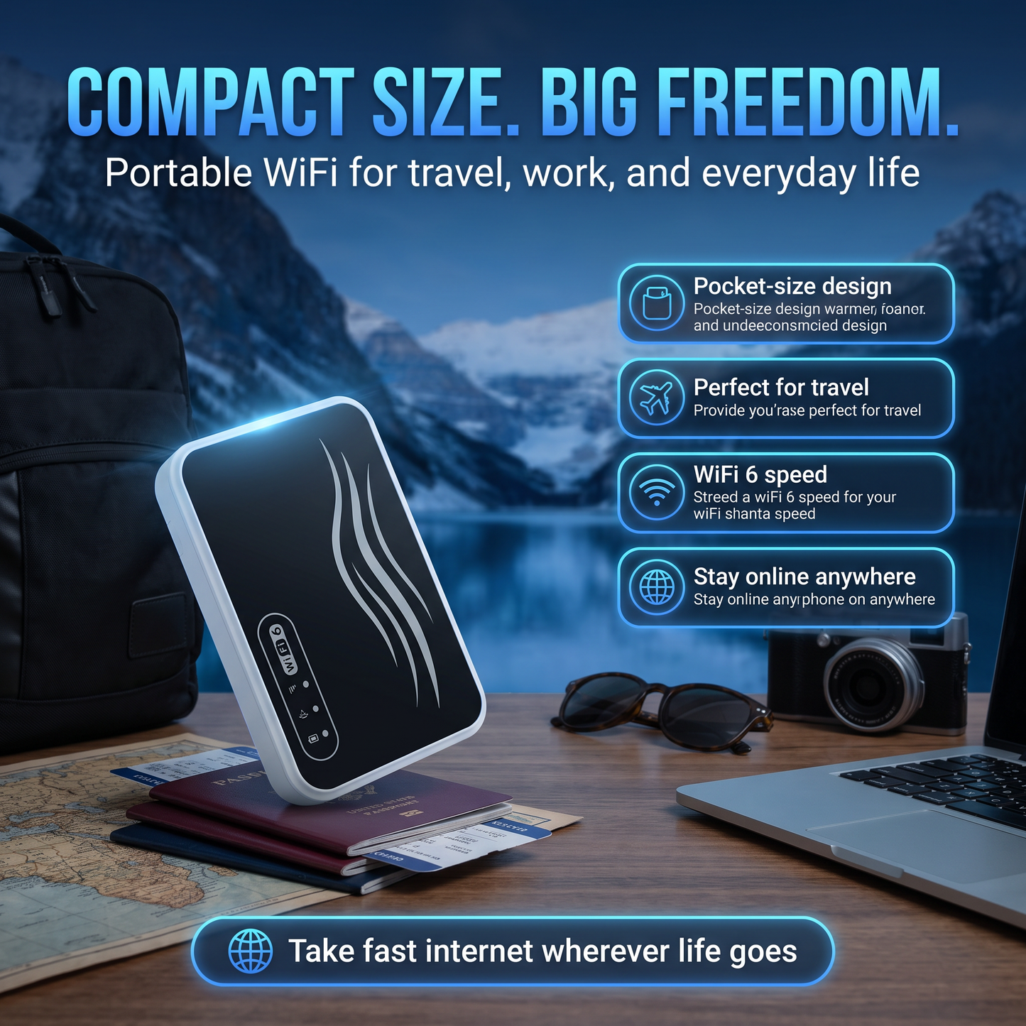 📶 Stay Connected Anywhere – Pocket‑sized WiFi for Travel, Work & Daily Life.