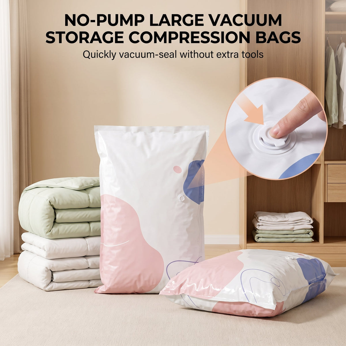 💐Buy 2 Get 1 Free🧸No-Pump Large Vacuum Storage Compression Bags