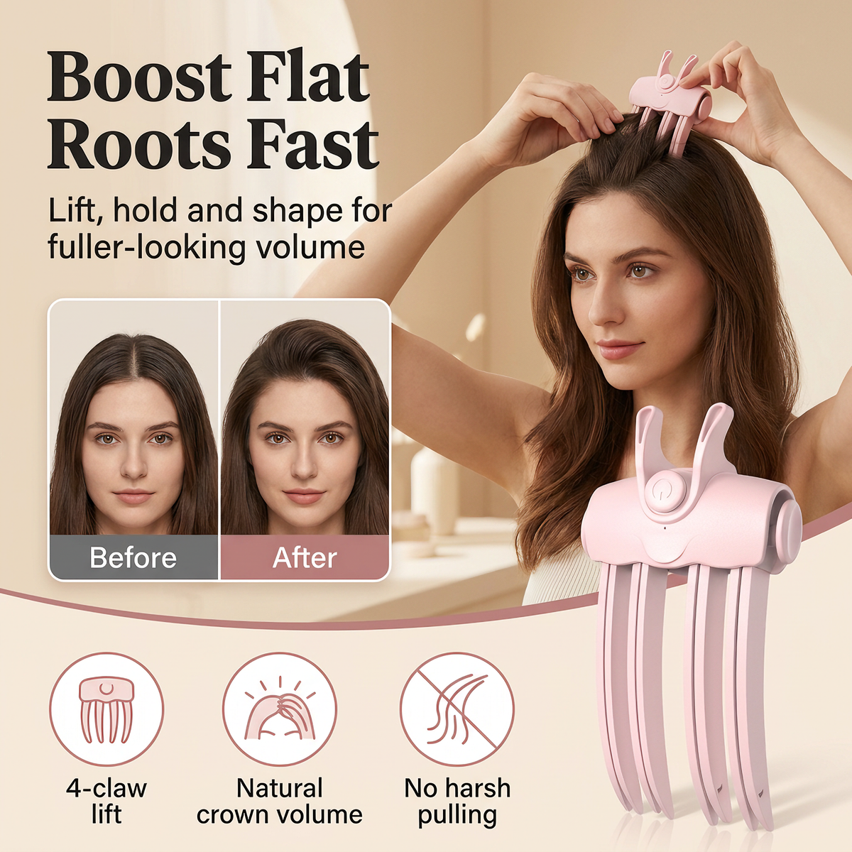 🔥Shape in 3 Seconds👱‍♀️High Cranial Top Magic Tool Rechargeable Volumizing Root Lift Clip