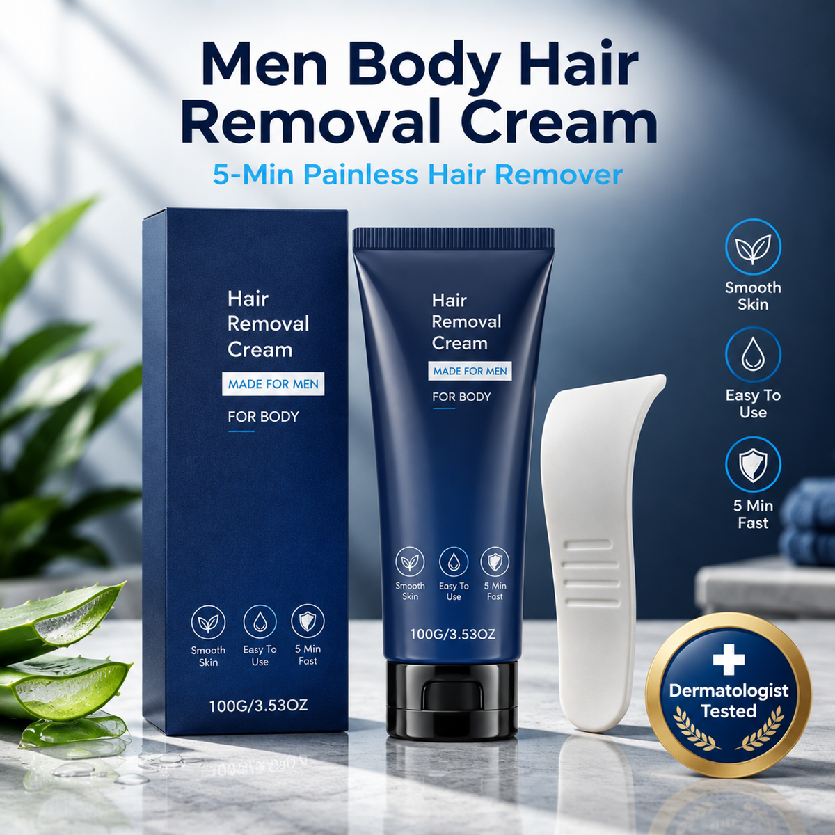 💥Buy 1 Get 1 Free ✅2026 New Body Hair Removal Cream 100g (Special Spatula Included)