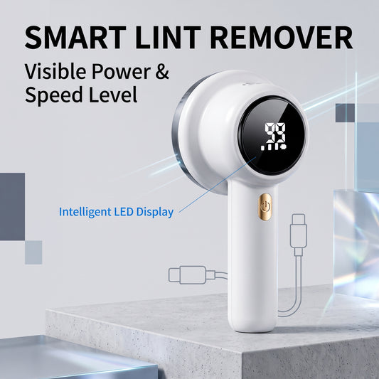 🔥50% off electric hair remover with LED display – rechargeable fabric shaver, 3 speed settings, large-capacity lint box
