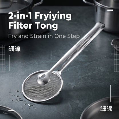 🥳💥Buy 1 Get 1 Free🍃🏆A must-have stainless steel grease-draining tongs for the kitchen – the perfect choice for deep-frying, barbecuing, hotpot and cooking