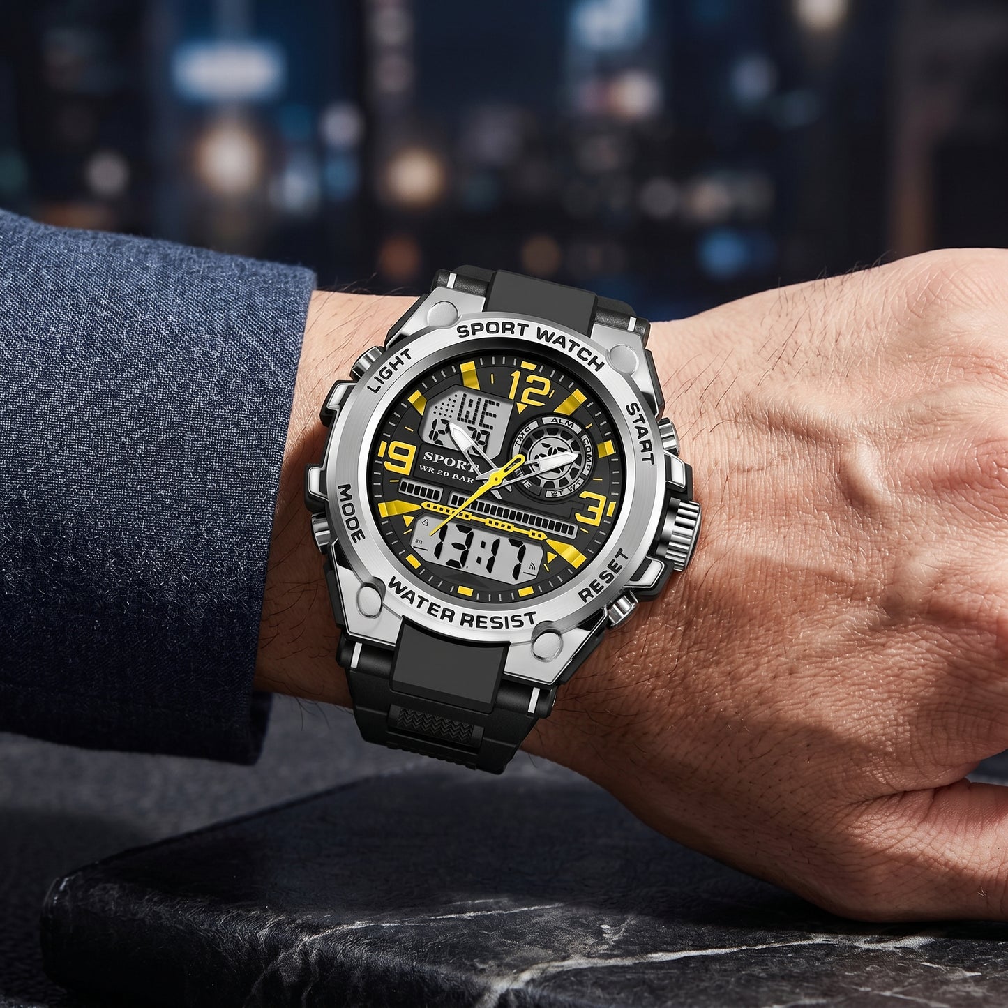 Men's Waterproof Sports Watch with Luminous Display
