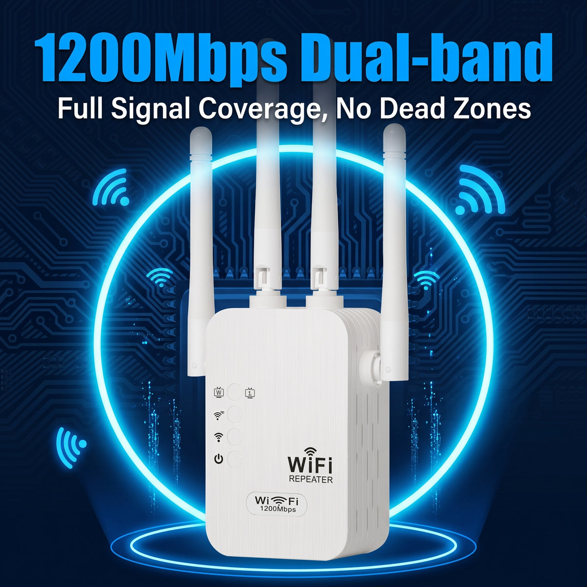 🔥2026 hot sale 🎁1200Mbps Dual Band (5GHz/2.4GHz) WiFi Extender Covers 10,000 sq. ft & 50 Devices