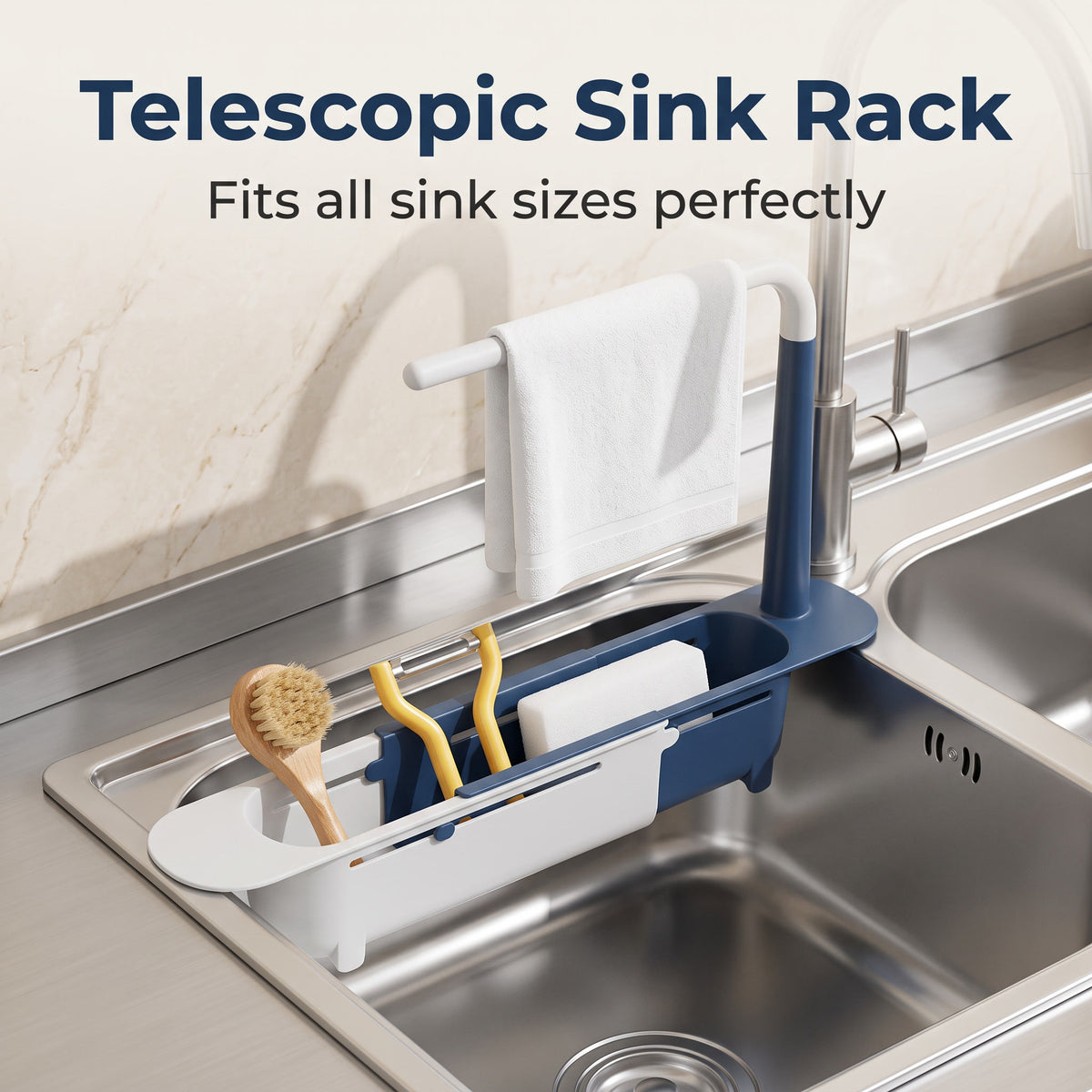 🔥Limited Time 50% OFF Buy one get one free🔥Updated Telescopic Sink Storage Rack