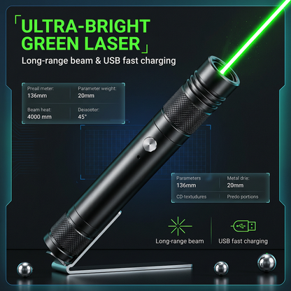 🔈🔈 50% OFF🔥USB Rechargeable High Power Laser Flashlight