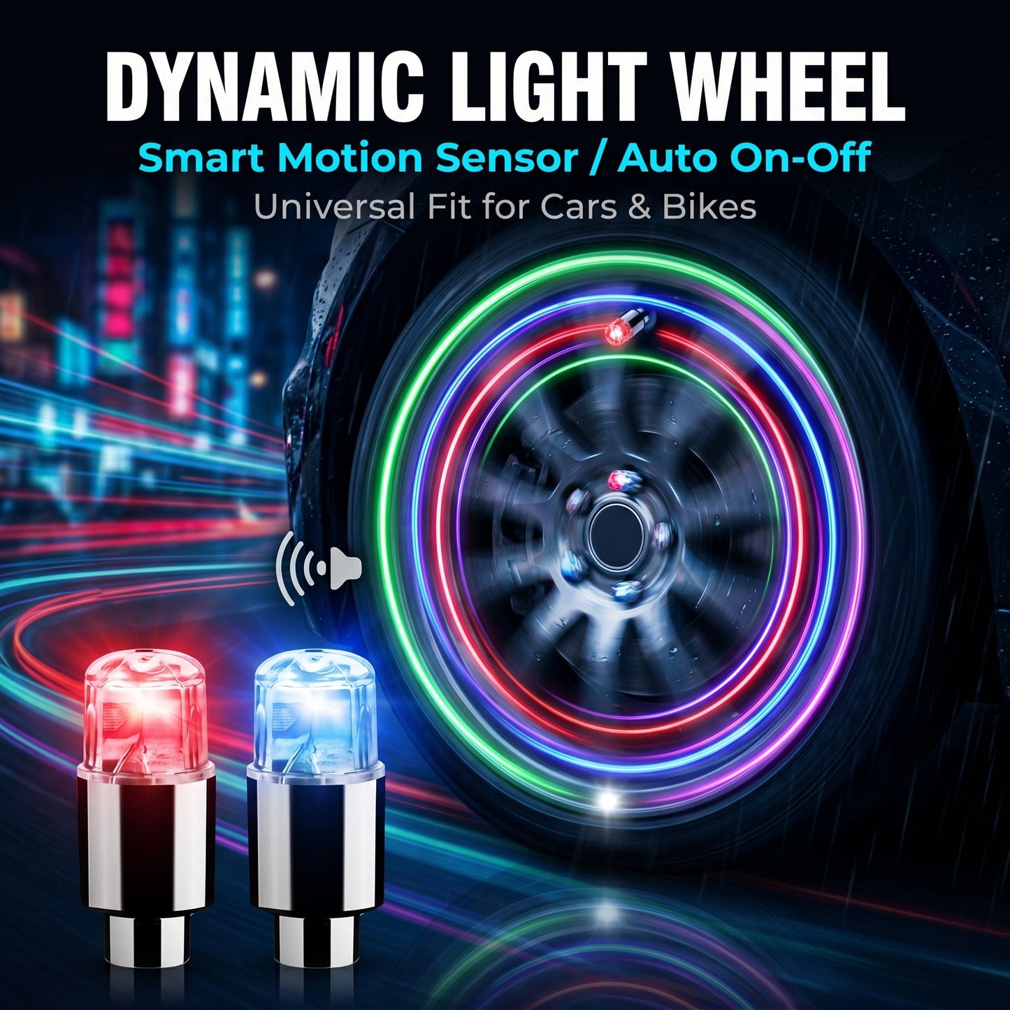 🔥 Clearance Sale – Waterproof LED Tire Valve Cap Lights