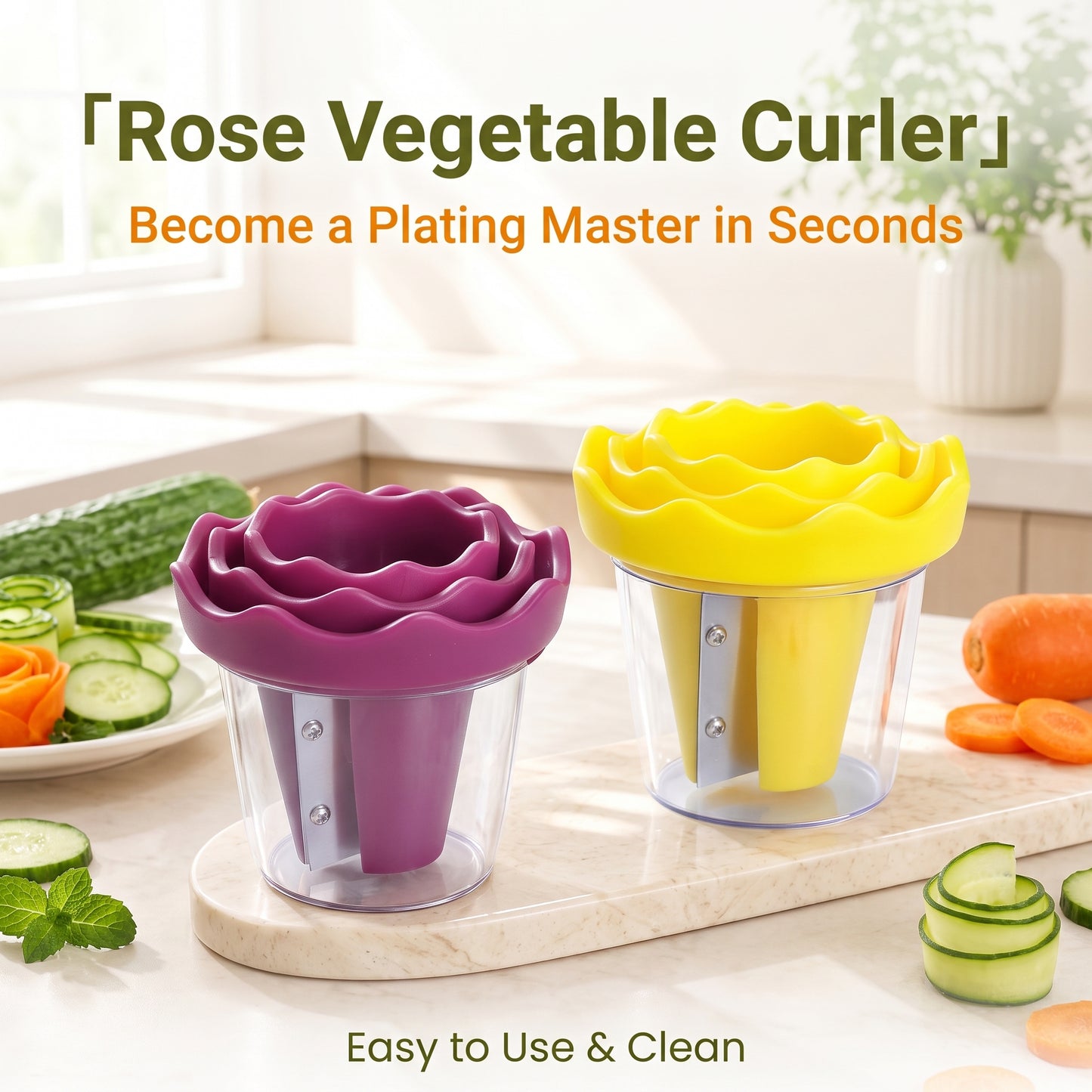 ✨ Buy One Get One Free ✨ Special Offer: Manual Vegetable Shredder and Curler – Transform carrots into restaurant-quality roses in 60 seconds! 🌹🍽️