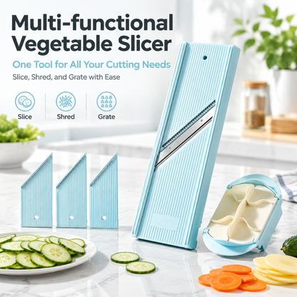 🥔 Multi-function Vegetable Slicer, Shredder & Grater for Potato, Carrot & Cucumber