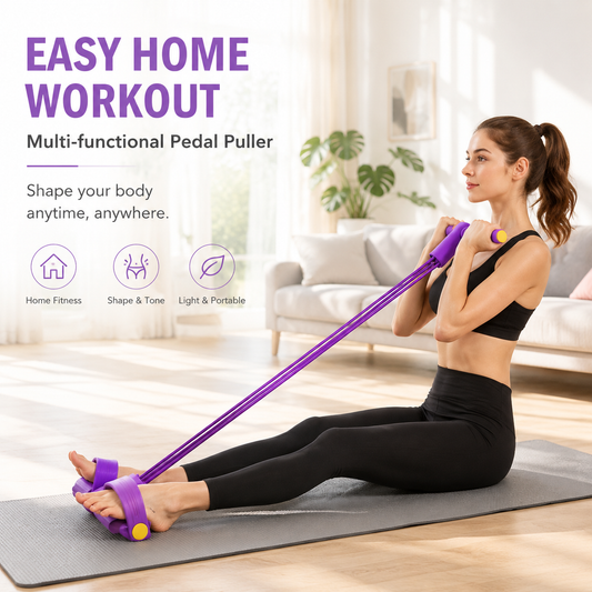 21 Fitness Resistance Bands-6 Tube Pedal Ankle Puller