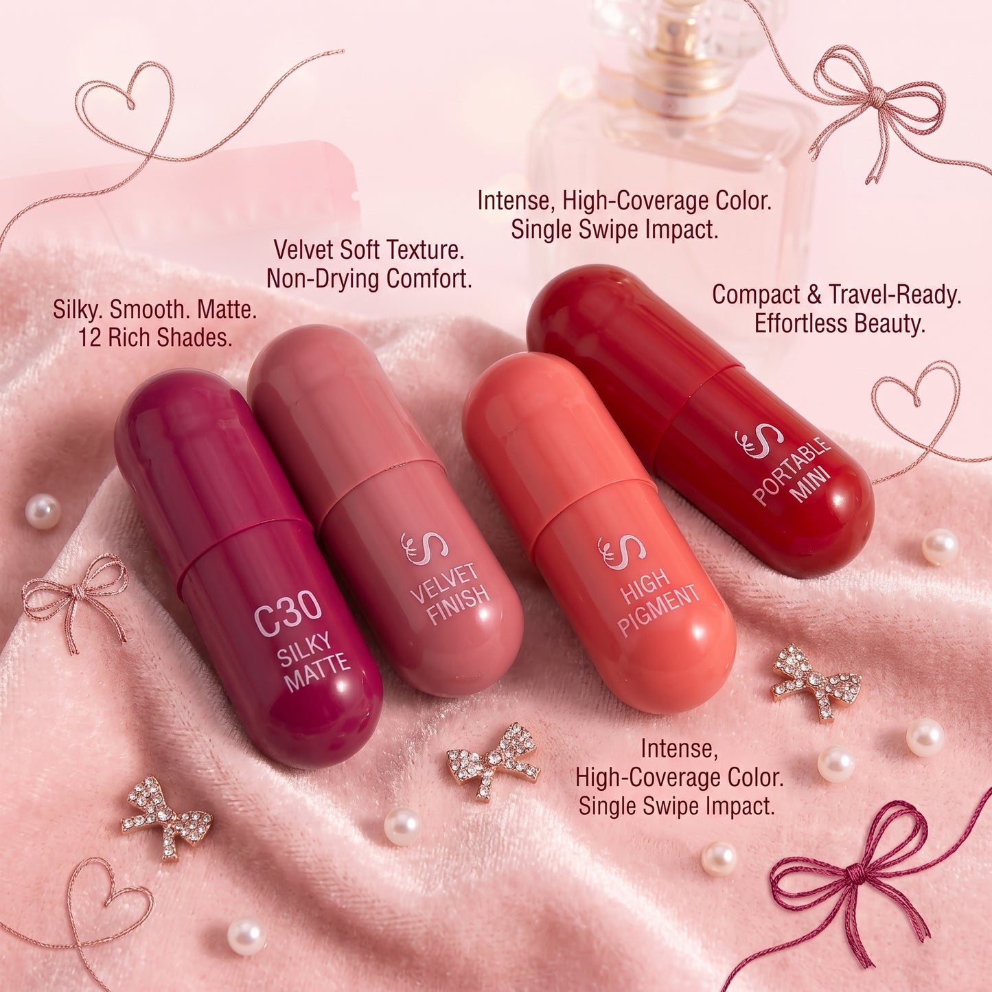 🔥Limited-time 50% off🔥12-color mini capsule lipstick set, create a variety of makeup looks