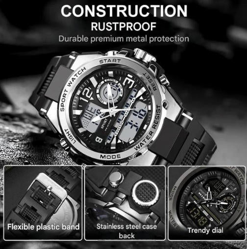 Men's Waterproof Sports Watch with Luminous Display
