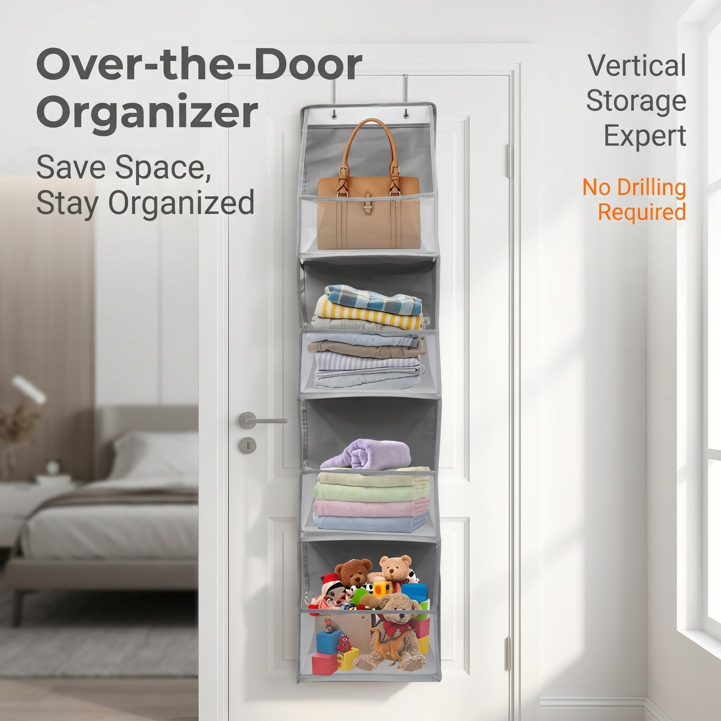 A revolutionary space-saving product: the behind-the-door storage rack