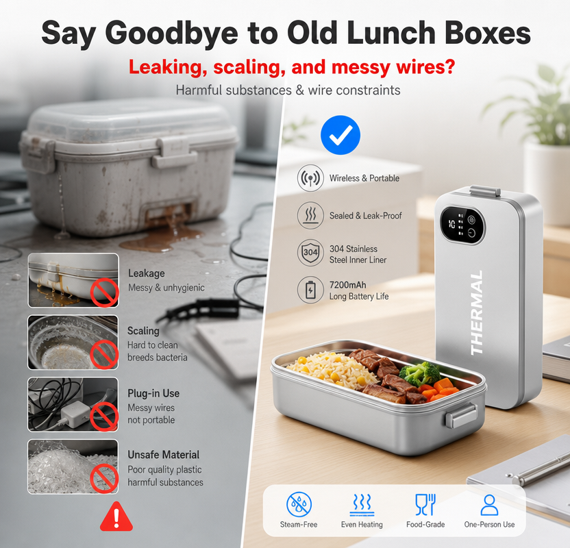 🔥Rechargeable Heated Lunch Box | Enjoy Hot Meals Everywhere