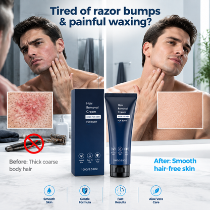 💥Buy 1 Get 1 Free ✅2026 New Body Hair Removal Cream 100g (Special Spatula Included)