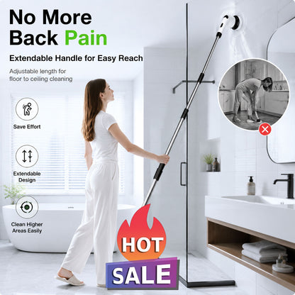 🧽 50% OFF LIMITED SALE! ✨ 9-in-1 Electric Cleaning Brush - 6 Interchangeable Heads with IPX7 Waterproof Rating for Bathroom & Car Cleaning 🚿🚗