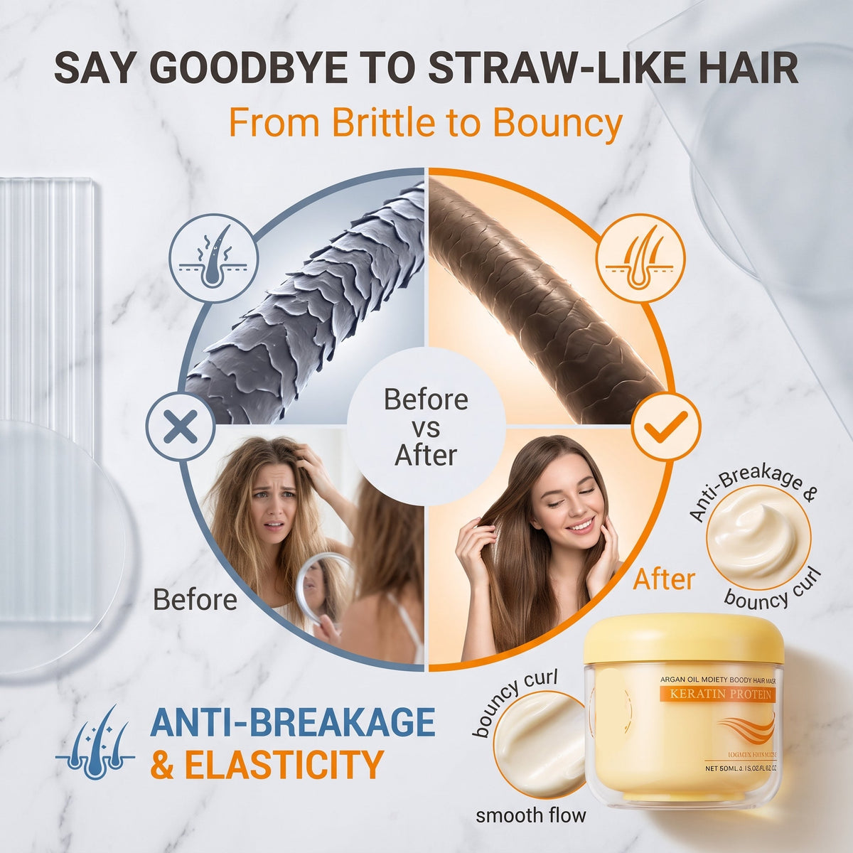 📢Last day！50% off Nourishing & Smoothing Hair Mask repairs dry, frizzy hair for a silky-smooth finish