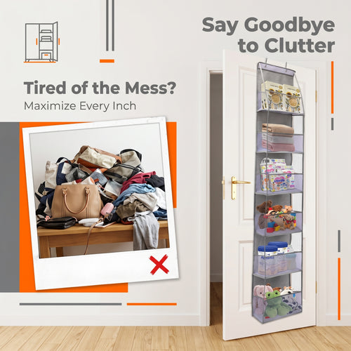 A revolutionary space-saving product: the behind-the-door storage rack