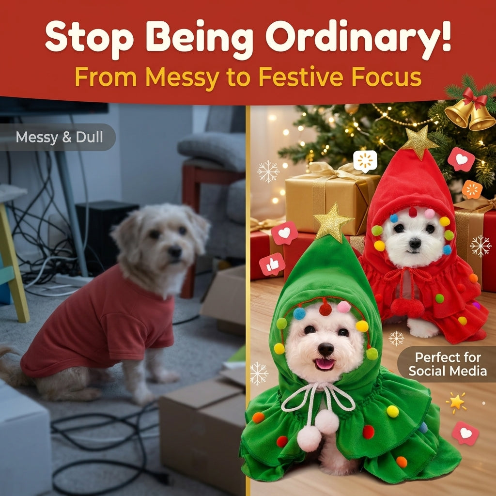 🐾 Autumn Winter Christmas Pet Clothes for Cats & Dogs, Warm Festive Puppy Kitten Outfit, Cute Holiday Costume, Soft Cozy Pet Sweater for Small Medium Pets