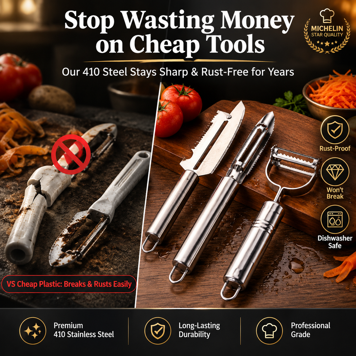 💥50% OFF 🔪Medical-grade stainless steel slicer set (3 pieces)