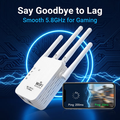 🔥2026 hot sale 🎁1200Mbps Dual Band (5GHz/2.4GHz) WiFi Extender Covers 10,000 sq. ft & 50 Devices