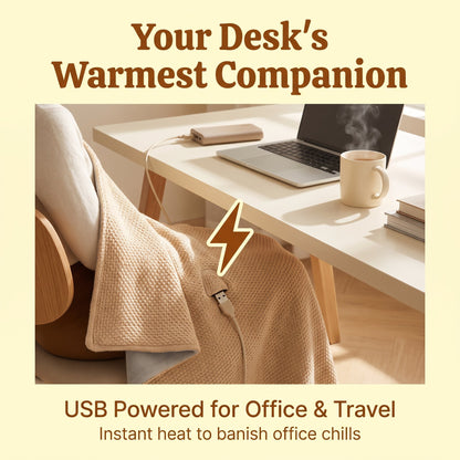 🔥 Free Shipping,Last Day 52% Off!🔥Portable USB Electric Heated Blanket Perfect for Outdoors or the Office. Use as a Single-Person Throw, Wrap, or Lap Blanket.