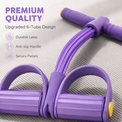 21 Fitness Resistance Bands-6 Tube Pedal Ankle Puller