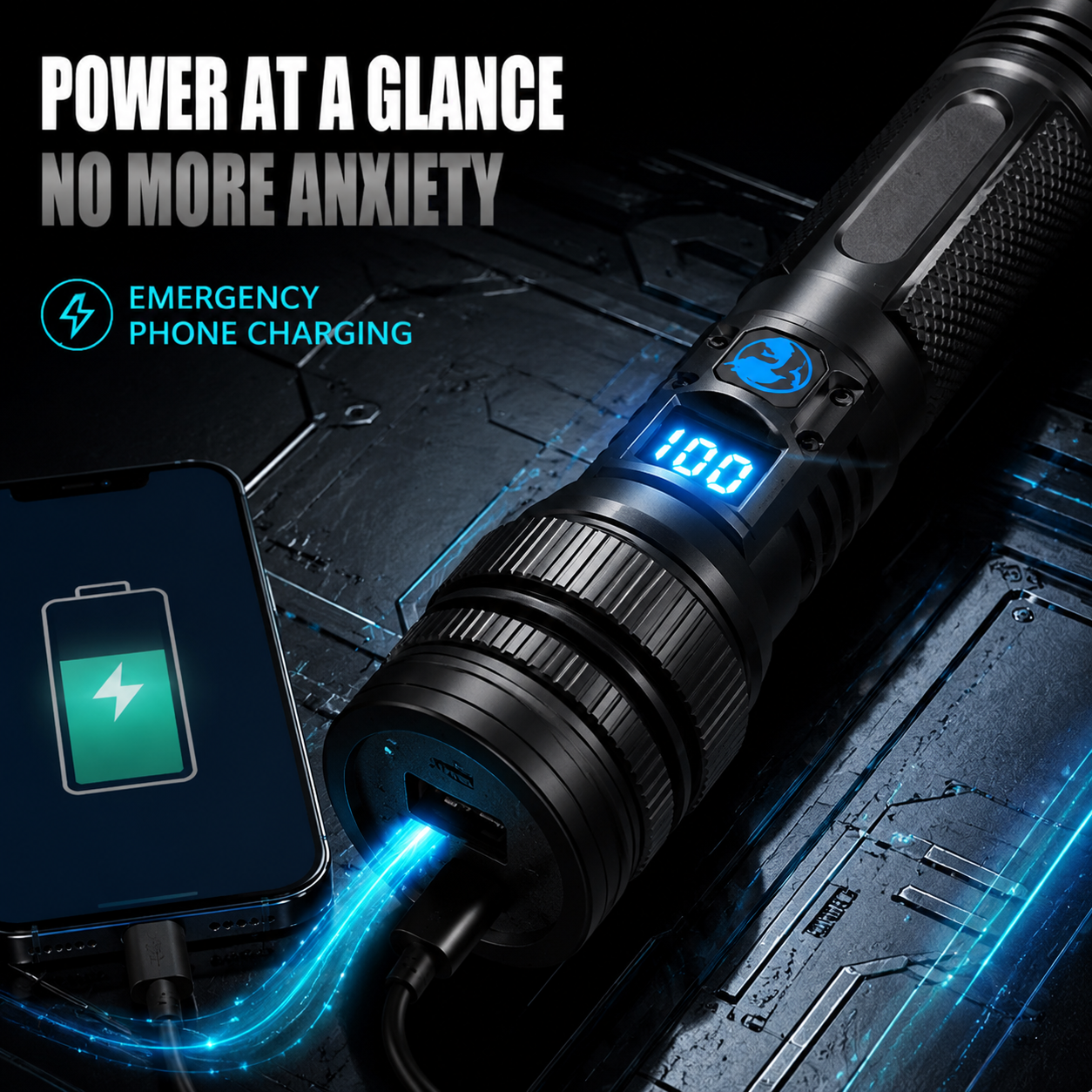 💎 50% OFF! 💎High-power laser with aluminum head heat dissipation, telescopic zoom laser cannon, power bank, digital display flashlight