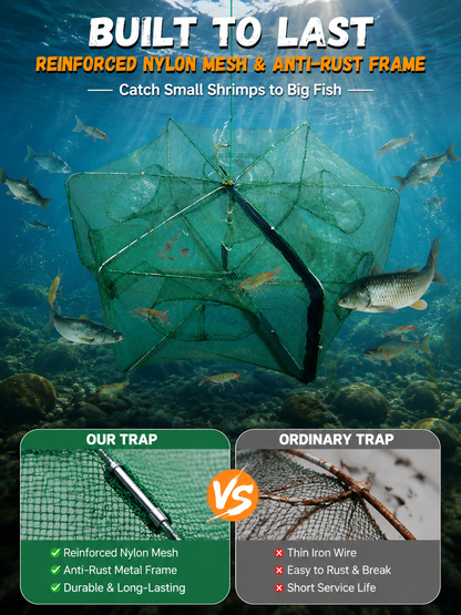 🦐🦀Automatic Foldable Fish Catcher – The Smart Trap for Bigger Catches! 🎣✨
