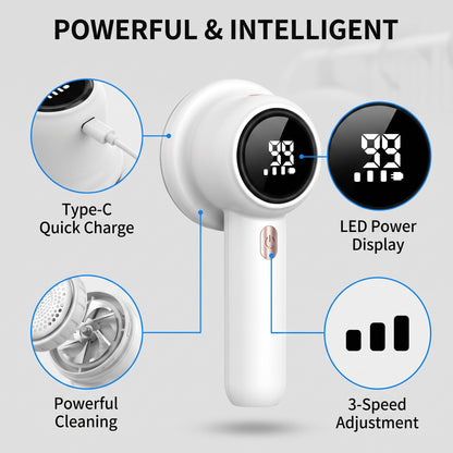 🔥50% off electric hair remover with LED display – rechargeable fabric shaver, 3 speed settings, large-capacity lint box